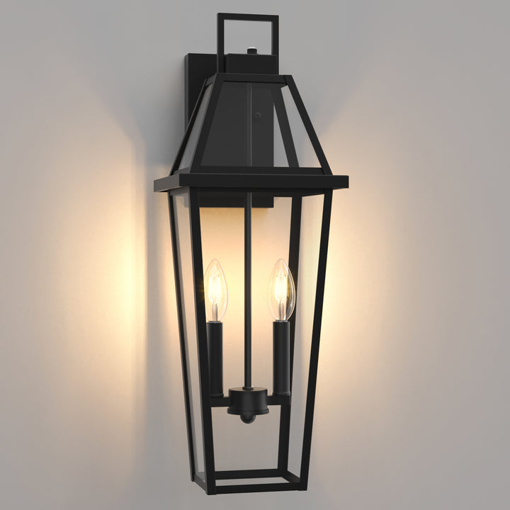 Solstice 1 - Light 18.4"H Tempered Glass Outdoor Wall Light With Dusk To Dawn #7075