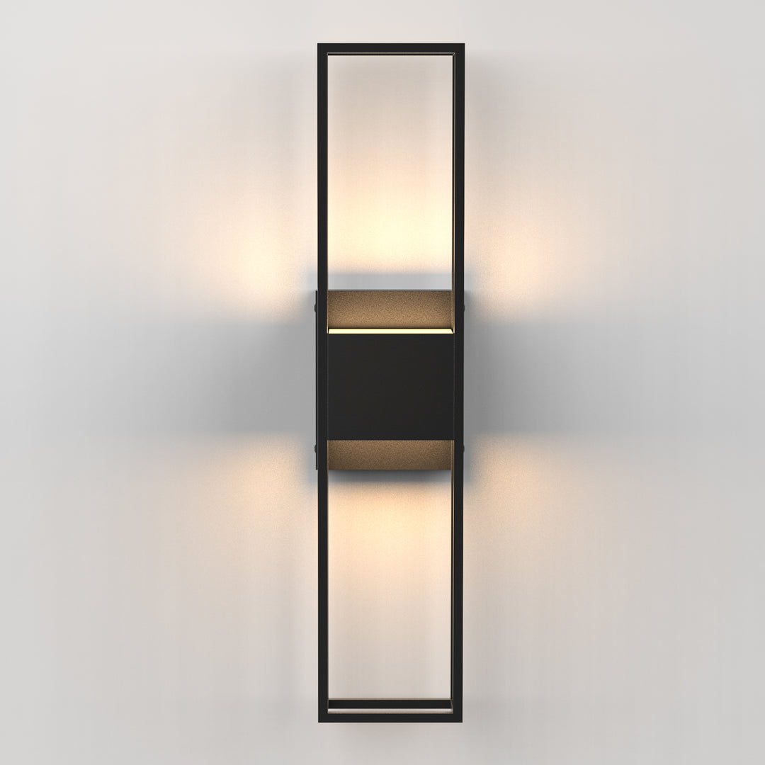 Modern Outdoor Wall Lights, 27.56IN Large Wall Sconce - 3000K Warm White Integrated LED Exterior Lighting Fixture, Waterproof Outdoor Lantern Lights for House, Porch, Garage #7079-2BK