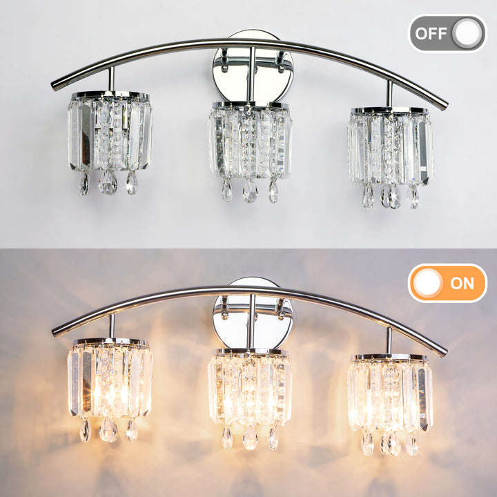 Dimmable Bathroom Vanity Light With Crystal Shade #19233