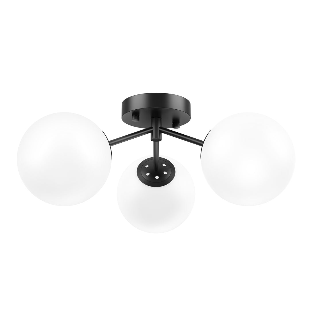 Maxax 3 Globe Ceiling Light 17 Inch Mid Century Modern Semi Flush Mount Ceiling Light Fixture for Bedroom,Living Room,Dinning Room, Foyer, Hallway #19228