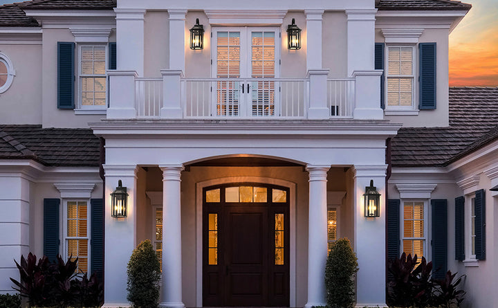 Solstice Matte Black Outdoor Wall Lantern With Tempered Glass #7065