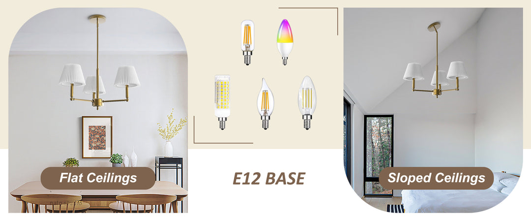 Twilight 3-Light White Linen Fabric Shade Mid-Century Modern Chandelier For Dining Room #P39007