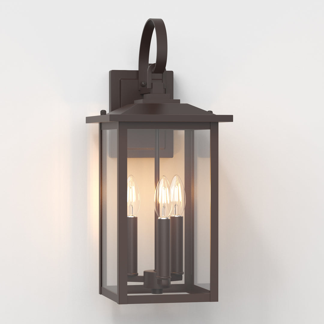 Dusk to Dawn 12.5" Outdoor Wall Sconce, Exterior Wall Light Fixture, Matte Black Porch Light Outdoor, Outside Wall Mount Lantern for House Garage Doorway (Bulb Include) #7004