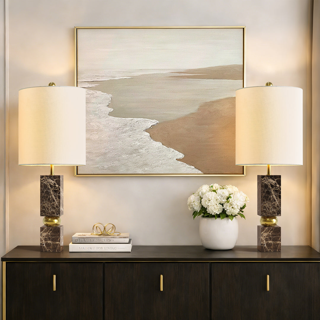 Lustre 25 "Hardware + Marble Desk Lamp #T273