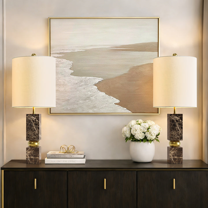 Lustre 25 "Hardware + Marble Desk Lamp #T273