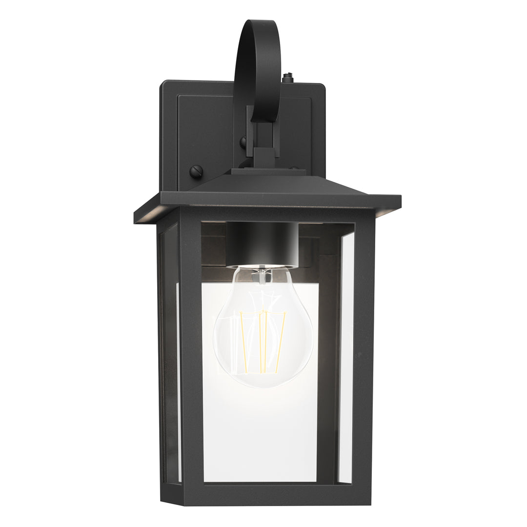 Dusk to Dawn 12.5" Outdoor Wall Sconce, Exterior Wall Light Fixture, Matte Black Porch Light Outdoor, Outside Wall Mount Lantern for House Garage Doorway (Bulb Include) #7004