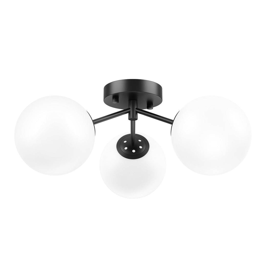 Maxax 3 Globe Ceiling Light 17 Inch Mid Century Modern Semi Flush Mount Ceiling Light Fixture for Bedroom,Living Room,Dinning Room, Foyer, Hallway #19228