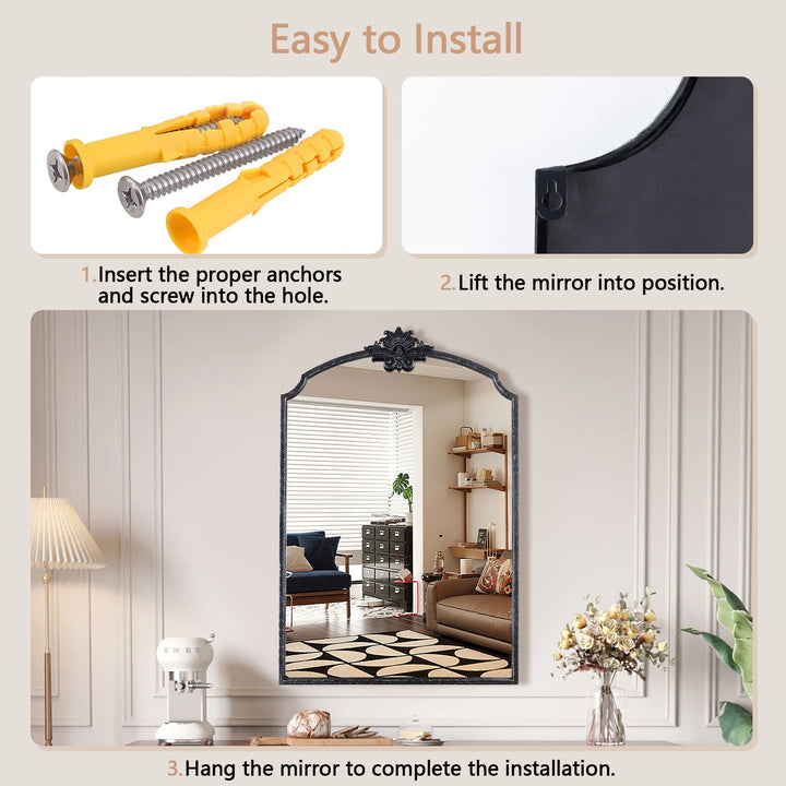 Opulence Vintage Style Metal Flat Decorative Wall Mirror #31003