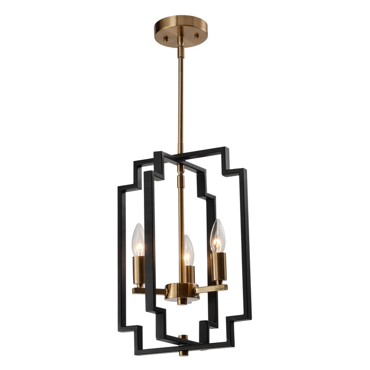 Maxax 3 - Light Lantern Square Chandelier with Wrought Iron Accent #MX1920