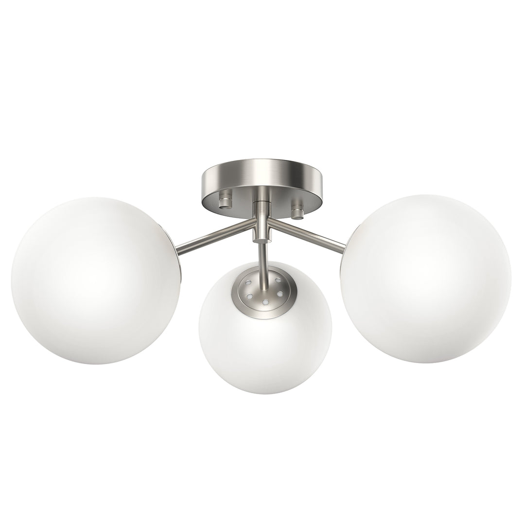 Maxax 3 Globe Ceiling Light 17 Inch Mid Century Modern Semi Flush Mount Ceiling Light Fixture for Bedroom,Living Room,Dinning Room, Foyer, Hallway #19228