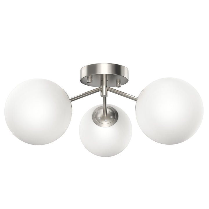 Maxax 3 Globe Ceiling Light 17 Inch Mid Century Modern Semi Flush Mount Ceiling Light Fixture for Bedroom,Living Room,Dinning Room, Foyer, Hallway #19228