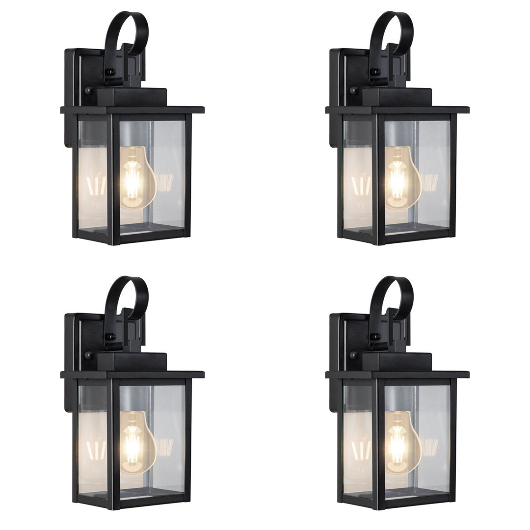 Maxax Dusk to Dawn 12" Outdoor Wall Light, Exterior Waterproof Wall Sconce, Matte Black Front Porch Light, Outside Wall Mount Lantern for House Garage Doorway (Bulb Include) #7041