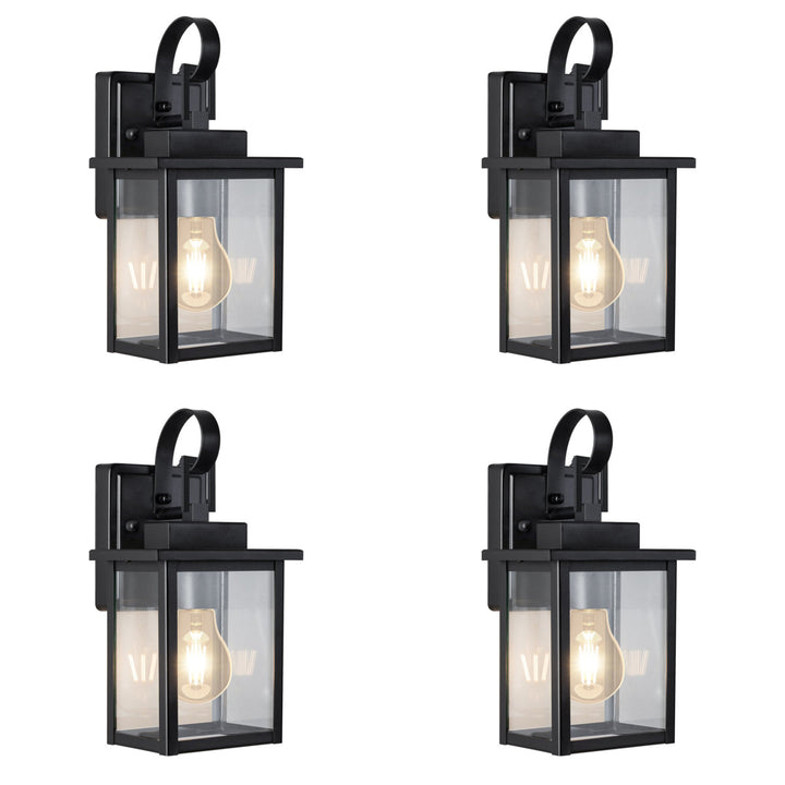 Maxax Dusk to Dawn 12" Outdoor Wall Light, Exterior Waterproof Wall Sconce, Matte Black Front Porch Light, Outside Wall Mount Lantern for House Garage Doorway (Bulb Include) #7041