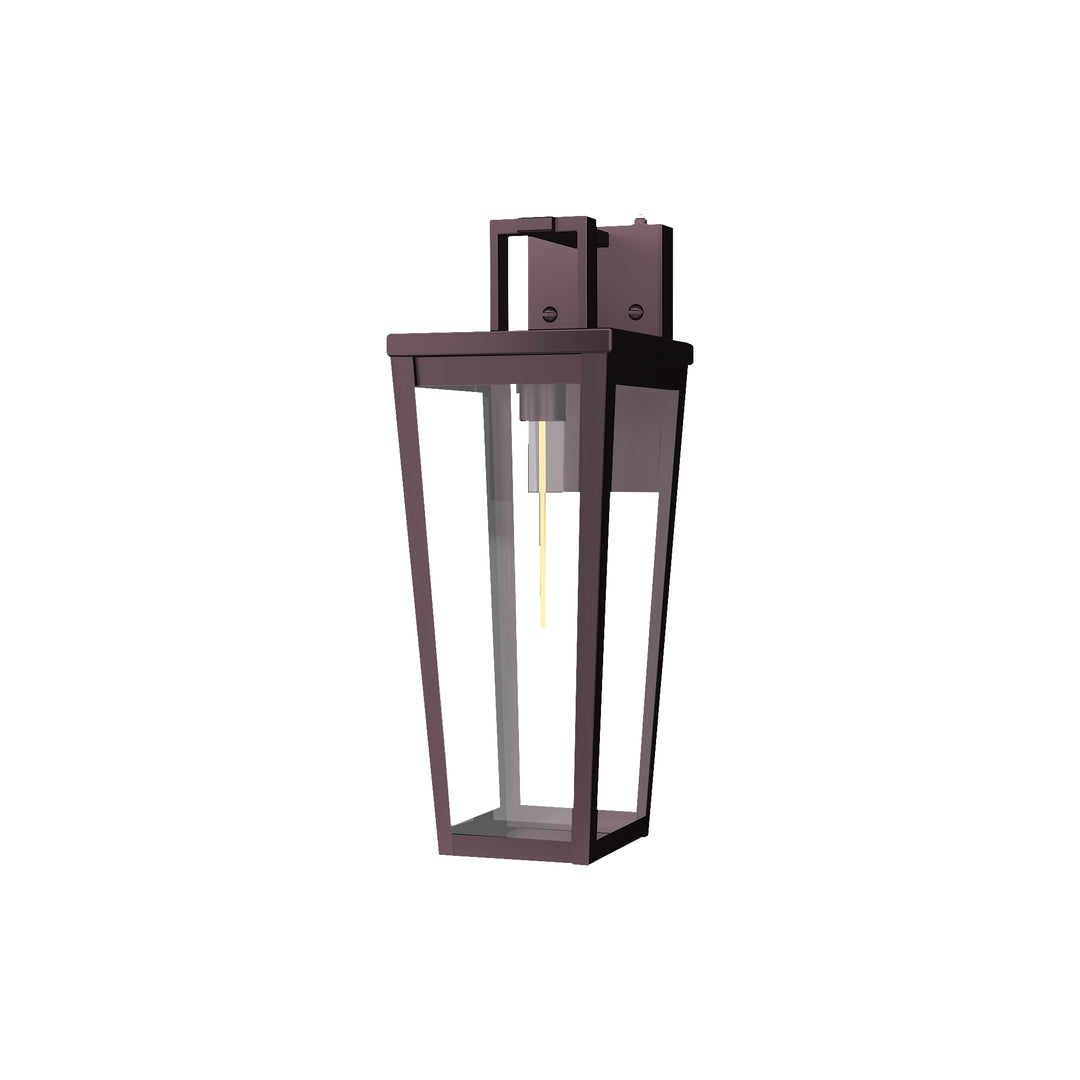 Solstice 16''H Black Wrought Iron Clear Tempered Glass Outdoor Wall Light With Dusk To Dawn #OW7097