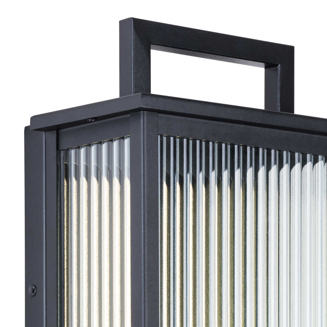 2 - Light 18''H Black Metal Glass Outdoor Wall Sconce with Dusk to Dawn #7039-2BK