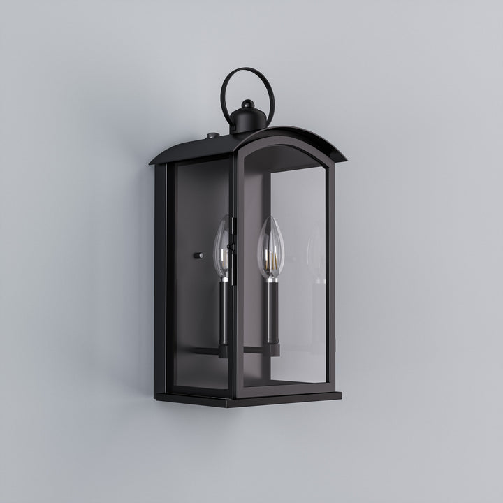 Solstice 19"H 2-Light Tempered Glass Outdoor Wall Lantern With Dusk To Dawn #7069