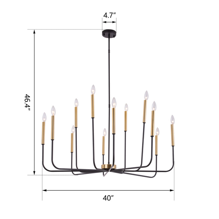 12 - Light Iron Dimmable Classic / Traditional Chandelier #19225