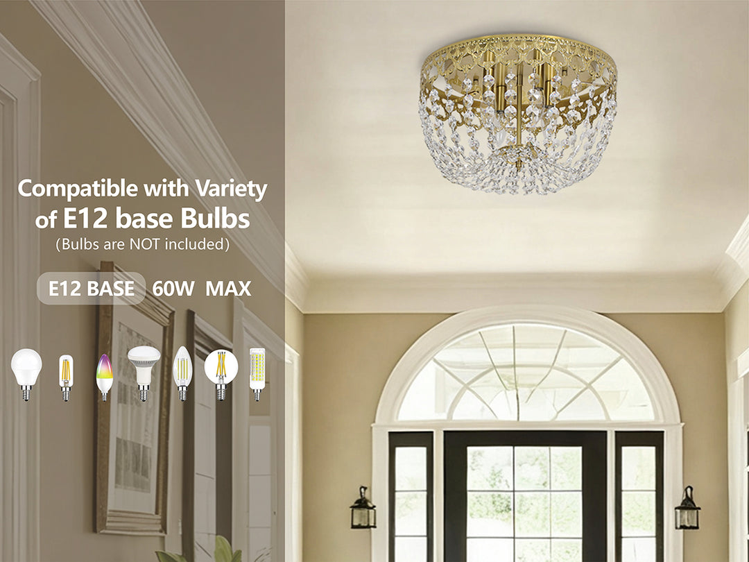Maxax 4 - Light 15in Simple Bowl Flush Mount Ceiling Light #MX19132