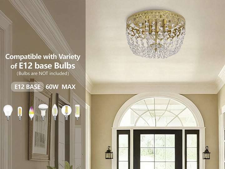 Maxax 4 - Light 15in Simple Bowl Flush Mount Ceiling Light #MX19132