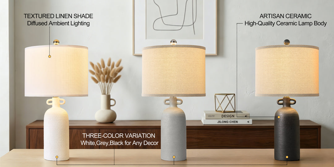 Illume 24'' White Ceramic Table Lamp (Set Of 2) #T192