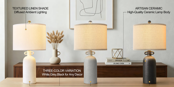 Illume 24'' White Ceramic Table Lamp (Set Of 2) #T192