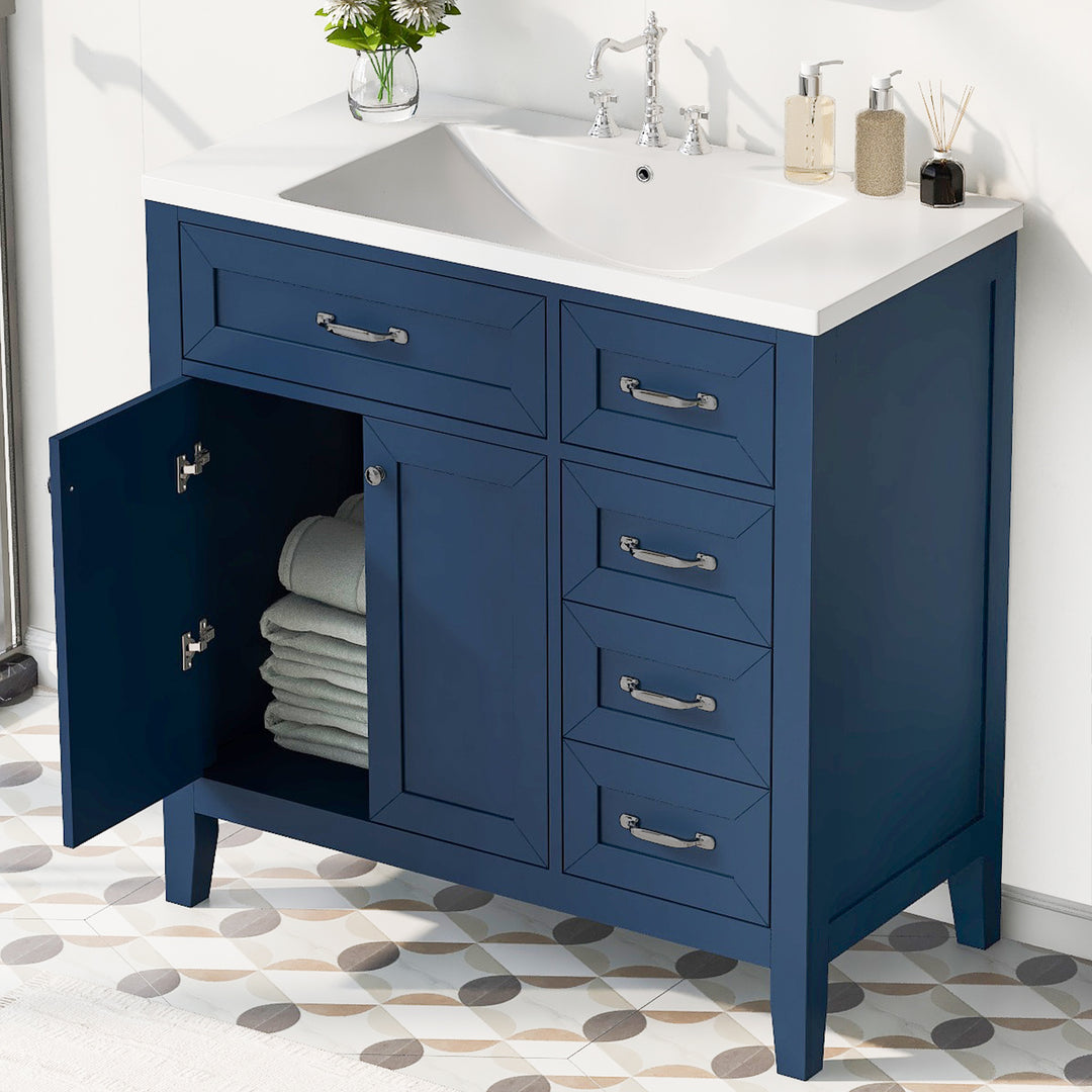 36'' Single Bathroom Vanity Cabinet With Ceramic Top #BV-007