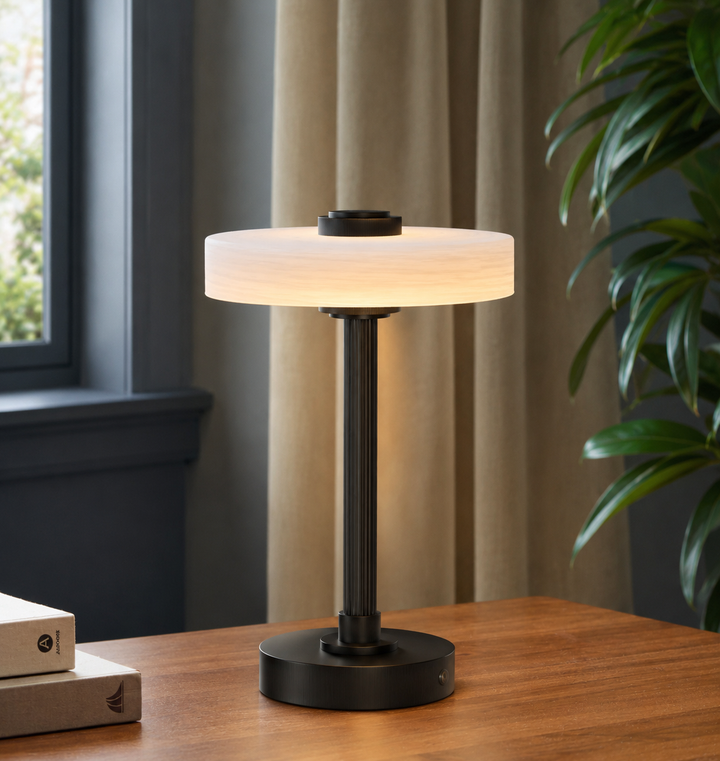 Vista 12" Rechargeable Led Table Lamp With Touch Control, 3-Level Dimming, Type-C Charging For Bedroom, Living Room & Desk #T280