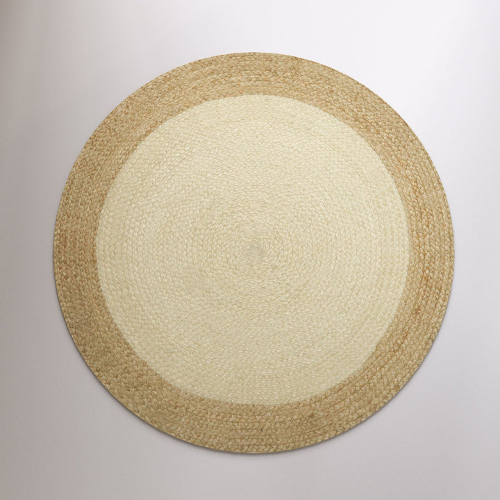 4modernhome Jute Hand Braided Zigzag Stitch Natural Fibers Farmhouse Style Area Rug For Dining Room Living Room Kitchen, Off White/Natural #DT23-9