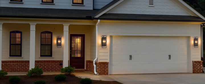 Radiance 3 -Light Steel And Glass Outdoor Wall Light with Dusk to Dawn #7030