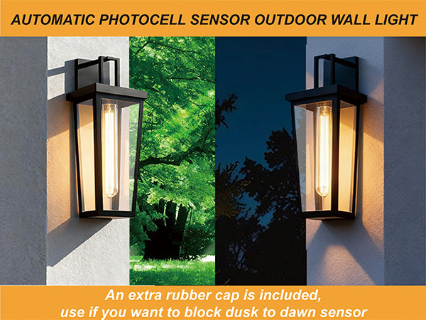 Solstice 16''H Black Wrought Iron Clear Tempered Glass Outdoor Wall Light With Dusk To Dawn #OW7097