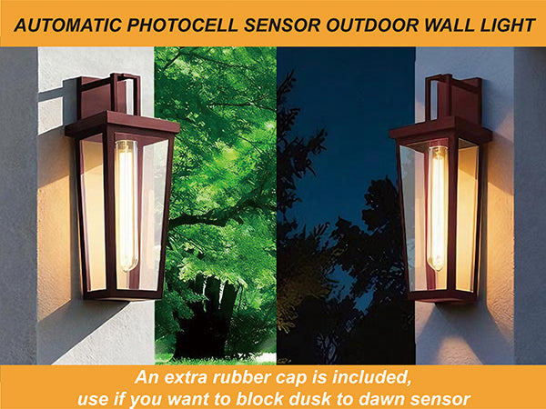 Solstice 16''H Black Wrought Iron Clear Tempered Glass Outdoor Wall Light With Dusk To Dawn #OW7097