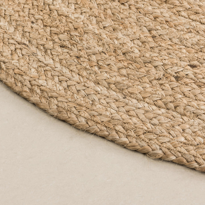 Jute Hand Braided Zigzag Stitch Natural Fibers Farmhouse Style Area Rug For Dining Room Living Room Kitchen, Off White/Natural #DT23-401