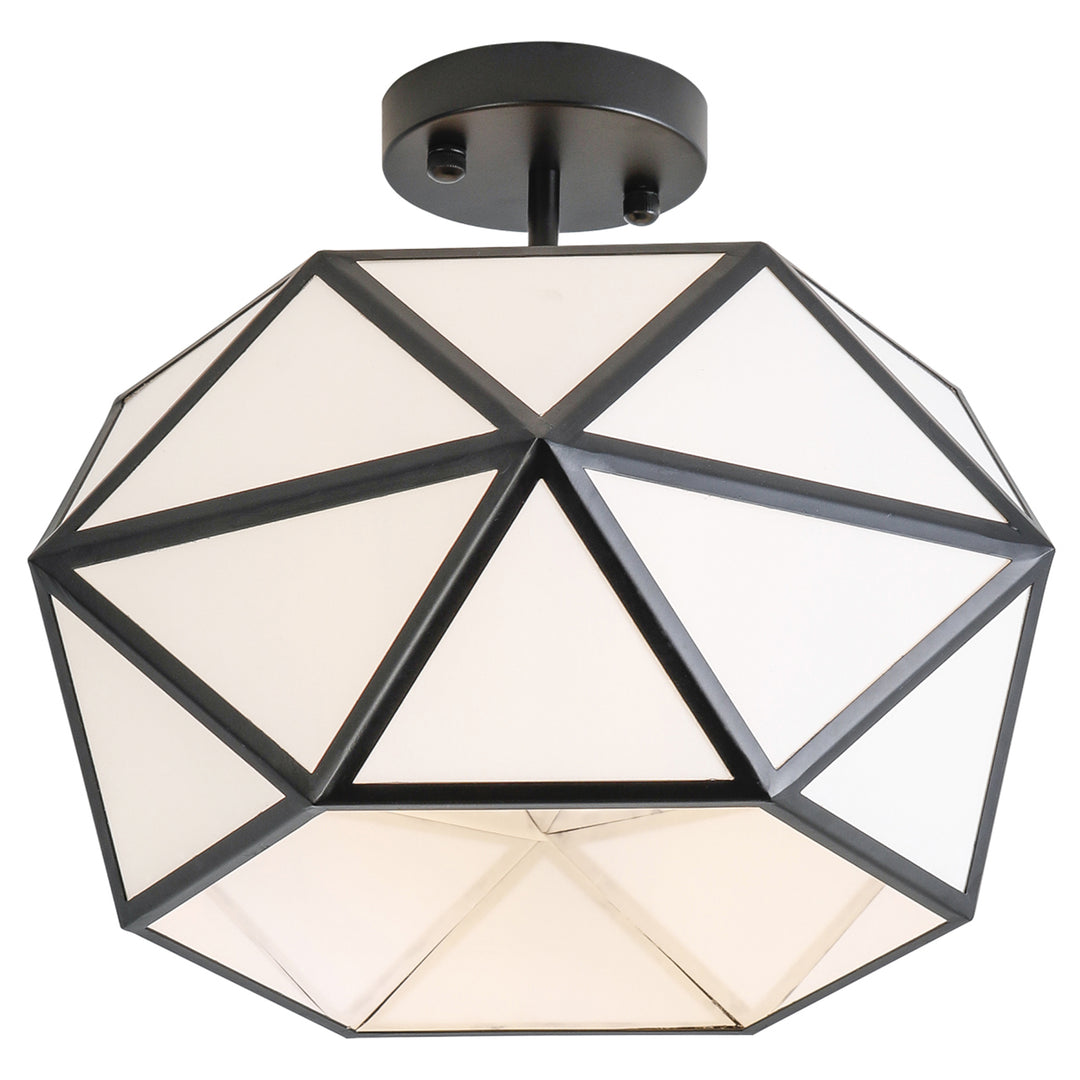 Zaza Designs 1 - Light 15.7in Shaded Drum Semi Flush Mount #19141