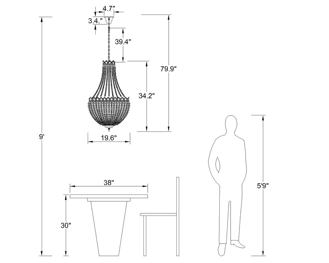 Maxax Luxury French Empire Design Crystal Chandelier #MX155001