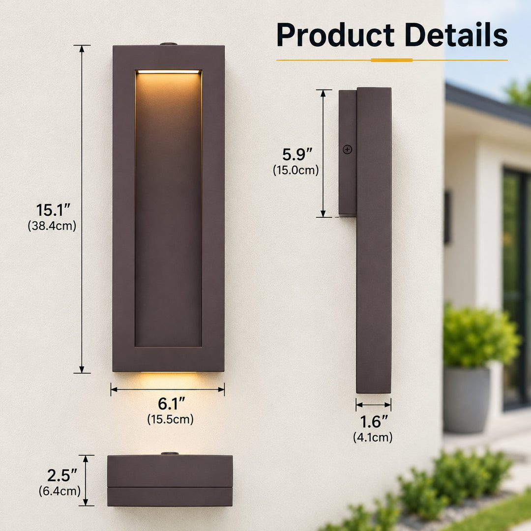 Starlight 15''H Dimmable Led Matte Black Iron Outdoor Wall Light #7085