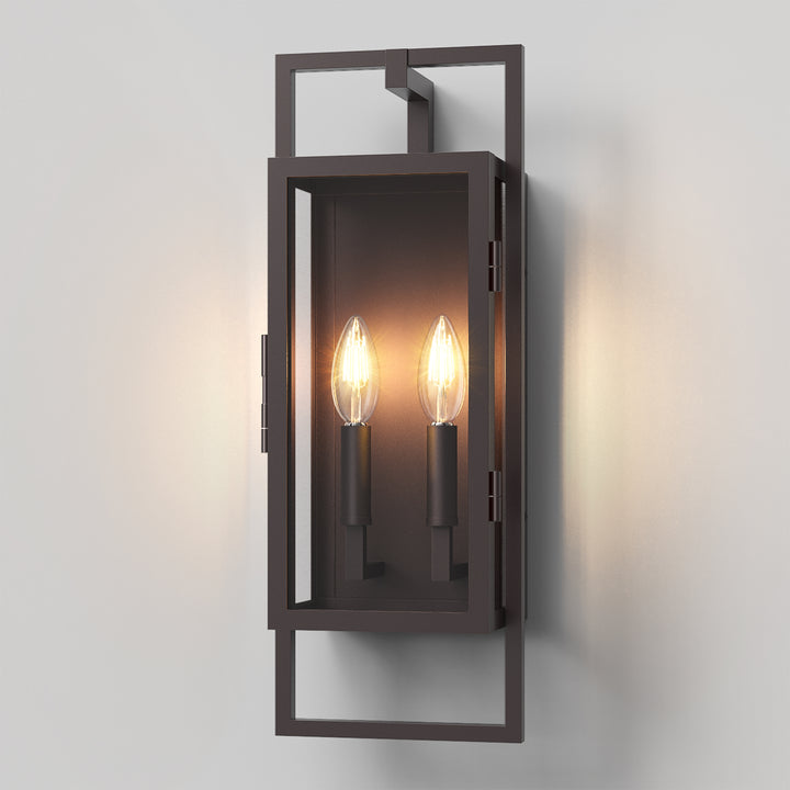 Radiance 3 -Light Steel And Glass Outdoor Wall Light with Dusk to Dawn #7030