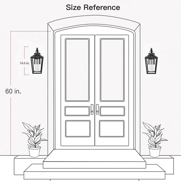 15'' Black Metal Glass Dimmable Led Outdoor Wall Sconce #7043