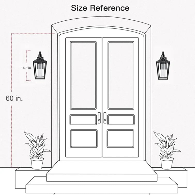 15'' Black Metal Glass Dimmable Led Outdoor Wall Sconce #7043