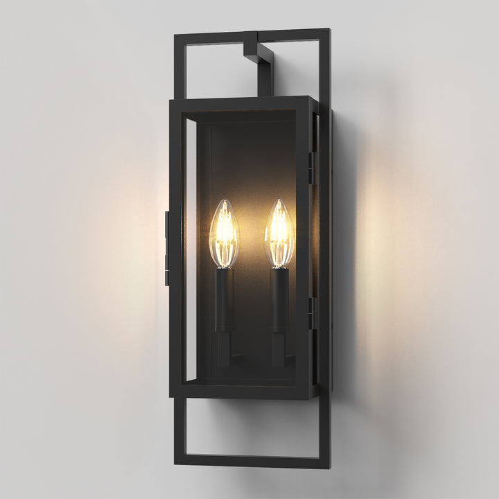 Radiance 3 -Light Steel And Glass Outdoor Wall Light with Dusk to Dawn #7030