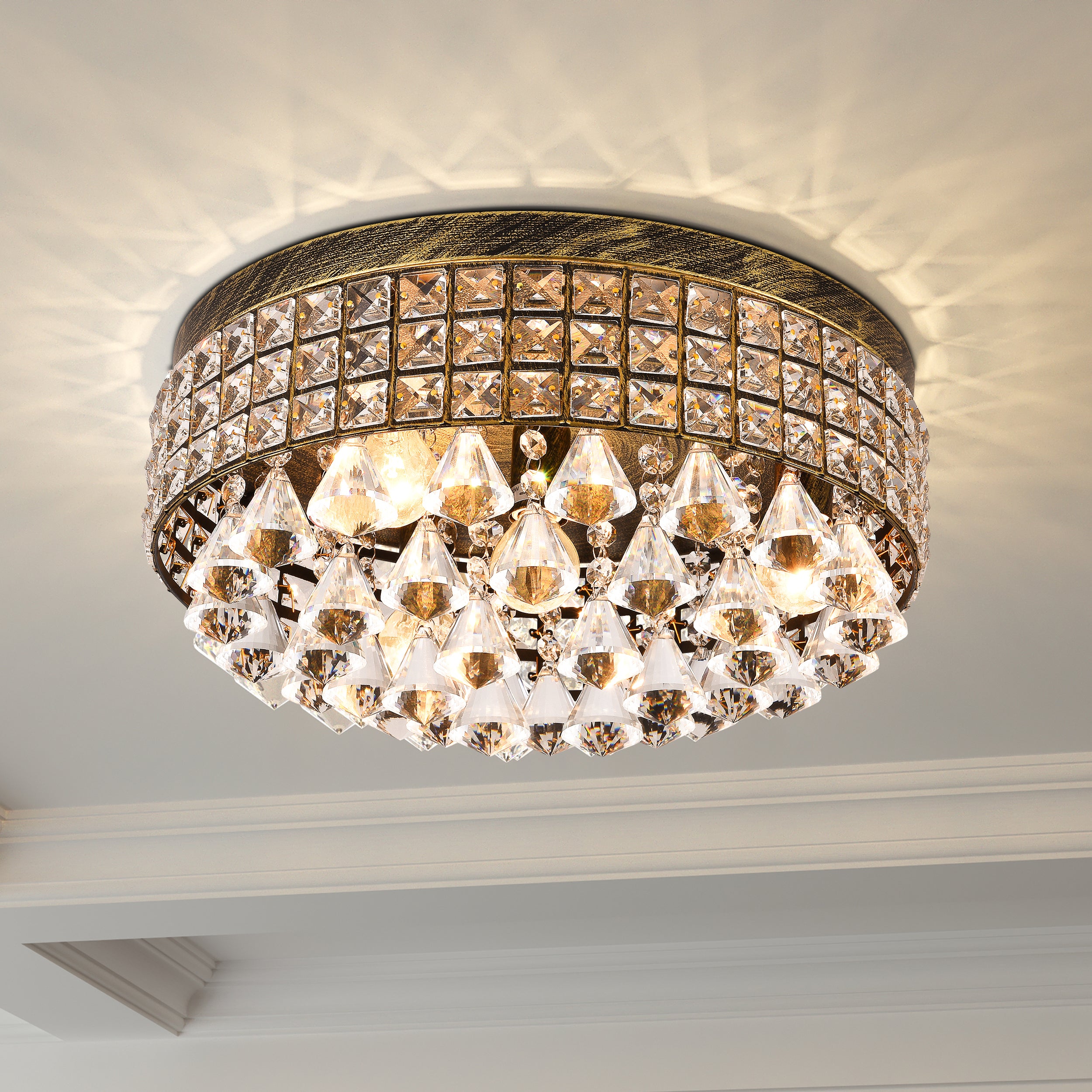 Maxax 4-Light Crystal Flush Mount – 4modernhome Maxax 4-Light Crystal Flush Mount – 4modernhome