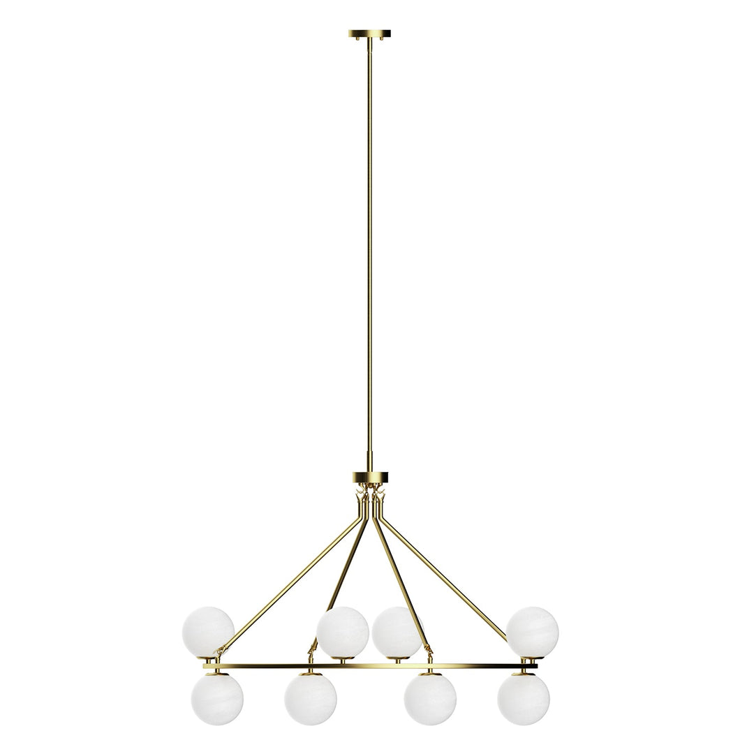 Nimbus 8-light Metal And Cloud Glass Wagon Wheel Shaded Chandelier For Living Room/bedroom #29011