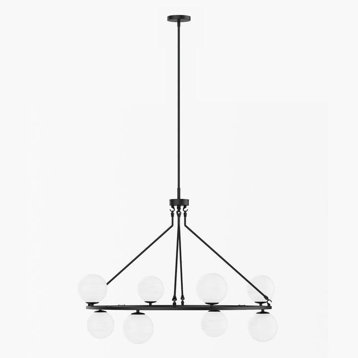 Nimbus 8-light Metal And Cloud Glass Wagon Wheel Shaded Chandelier For Living Room/bedroom #29011