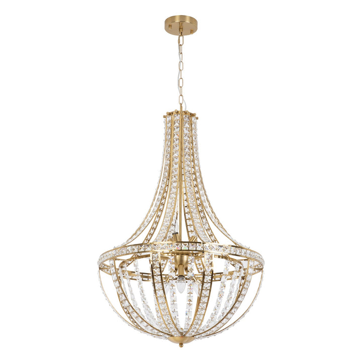 9 - Light Gold Crystal Dimmable Empire Chandelier #19222