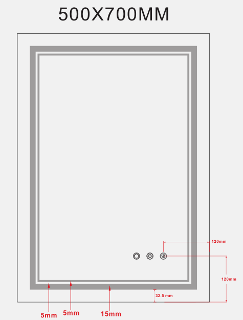 Elevate Home Orchid Rectangle Frameless Lighted Bathroom Mirror 28in x 20in #MXML01-57