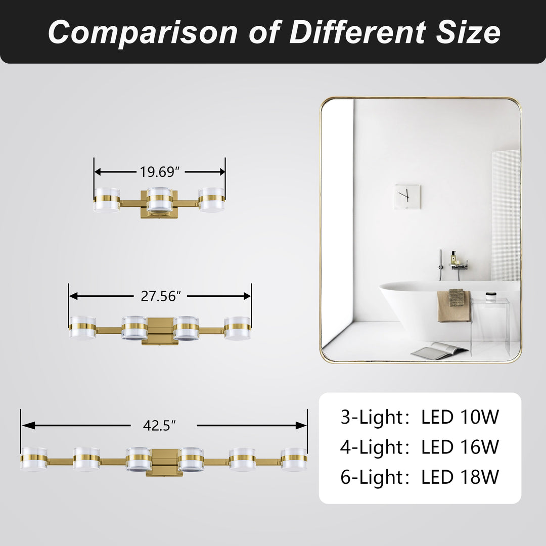 Lumin 3 - Light Dimmable LED Vanity Light #MX21046