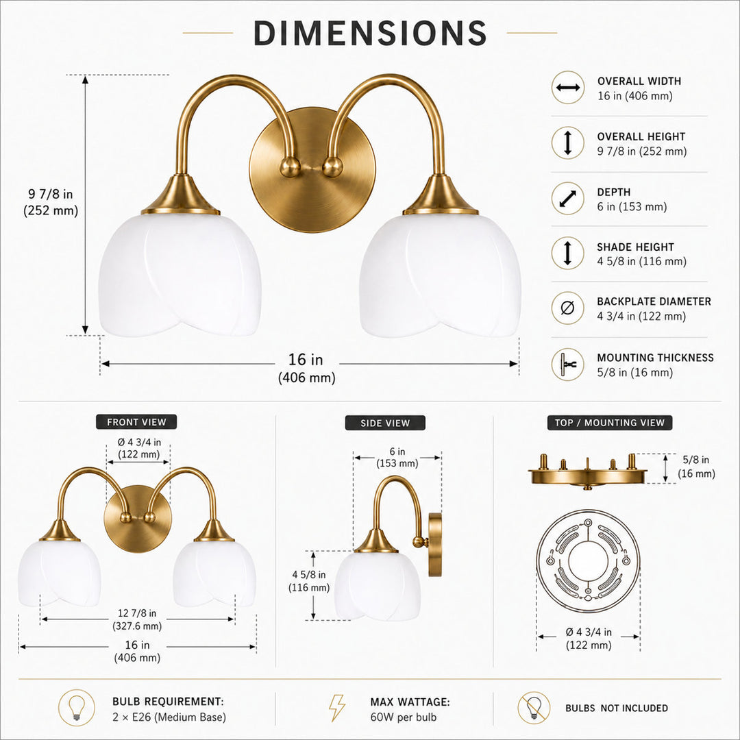 Illusion 23.6''W 3-Light Dimmable Vanity Light with Opal Glass #39014