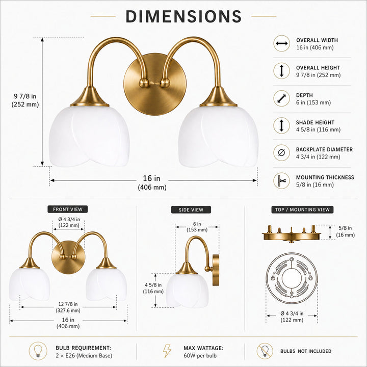 Illusion 23.6''W 3-Light Dimmable Vanity Light with Opal Glass #39014