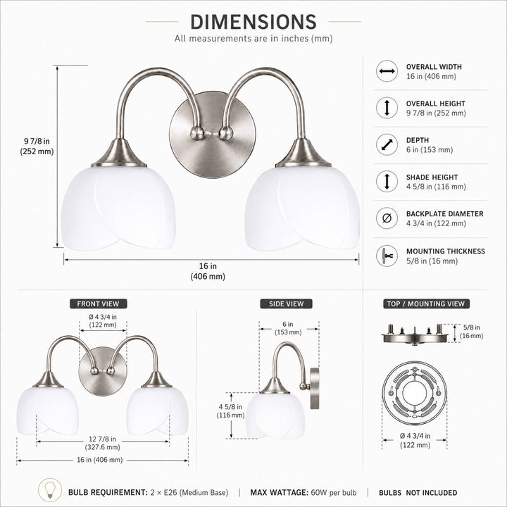 Illusion 23.6''W 3-Light Dimmable Vanity Light with Opal Glass #39014