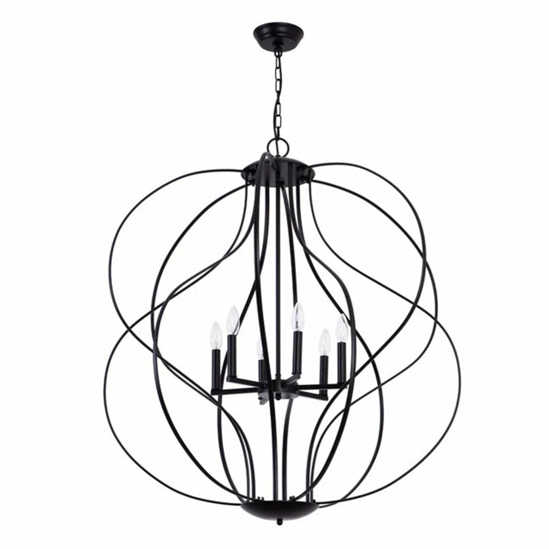 6-light Unique Geometric Metal Chandelier For Living Room #19118