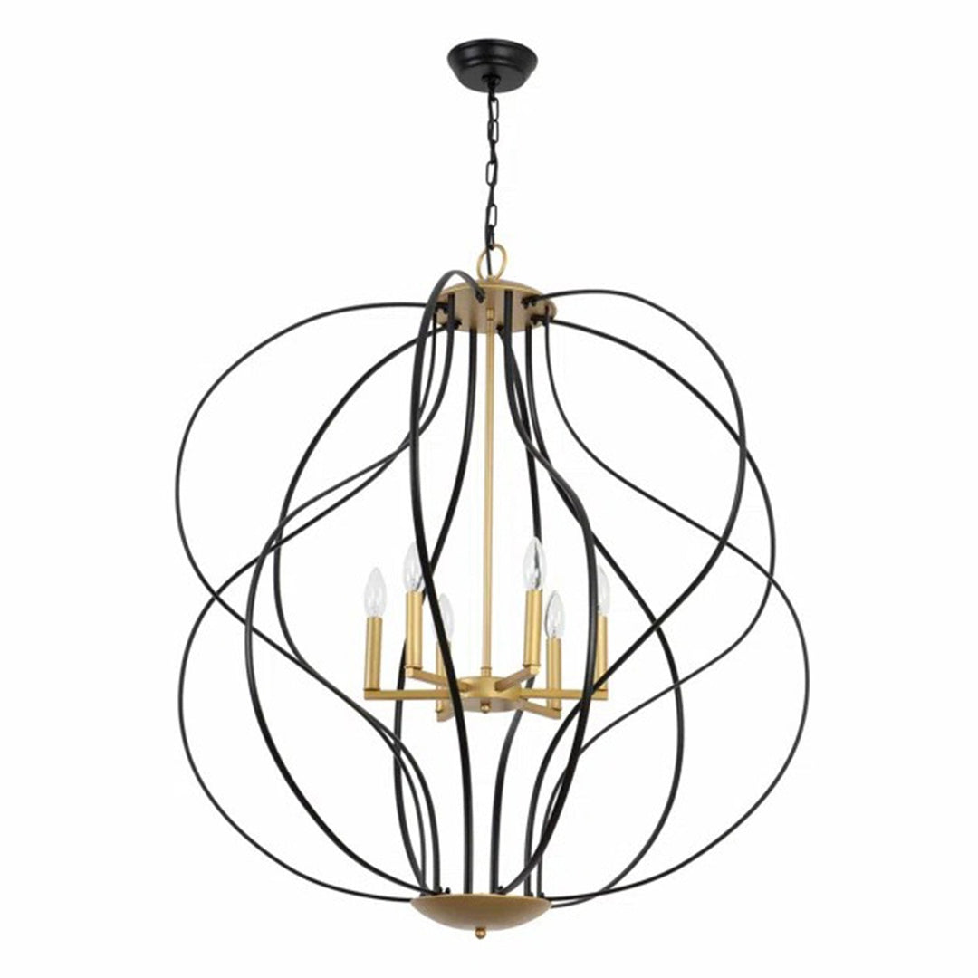 6-light Unique Geometric Metal Chandelier For Living Room #19118